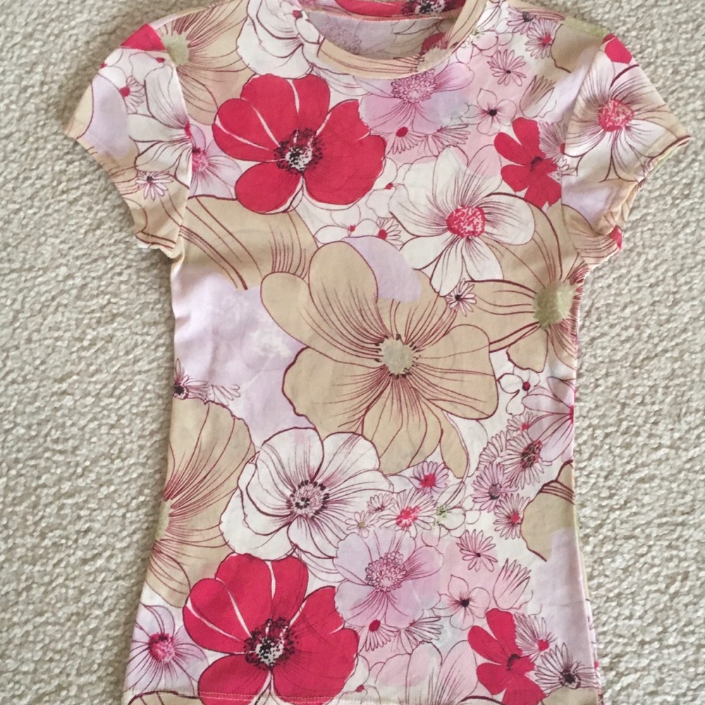 The Limited Sheer Mesh Floral pattern Blouse